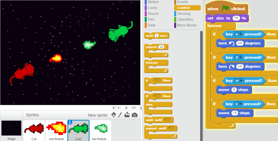 Space shooter on Scratch. 
