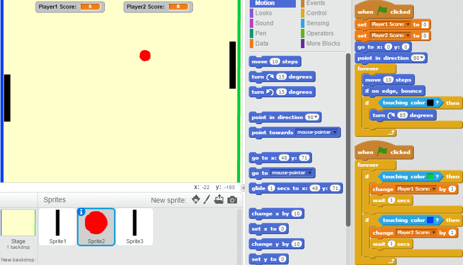 Play Scratch pong. |